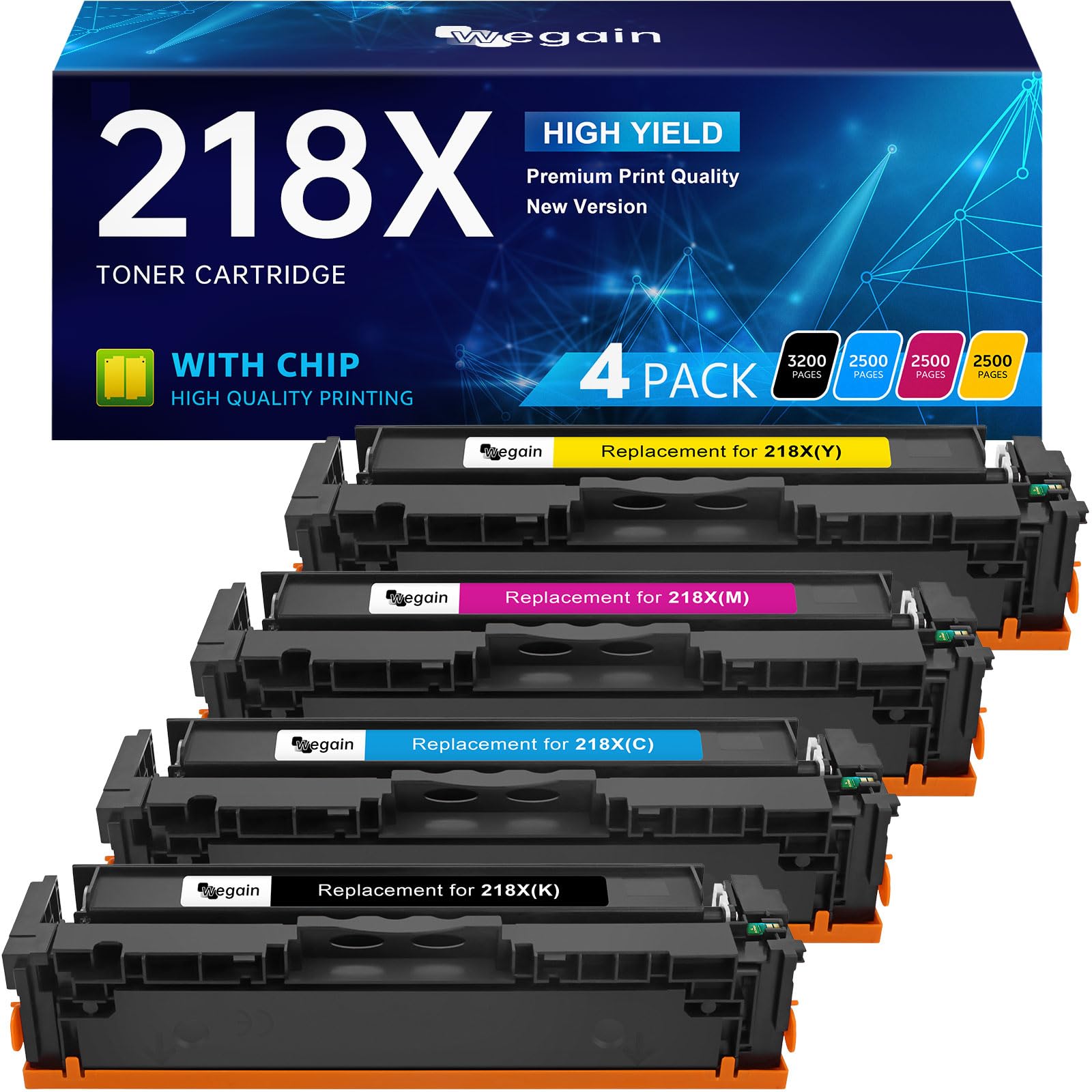 Photo 1 of wegain 218X Toner Cartridge Set (Black, Cyan, Magenta, Yellow)