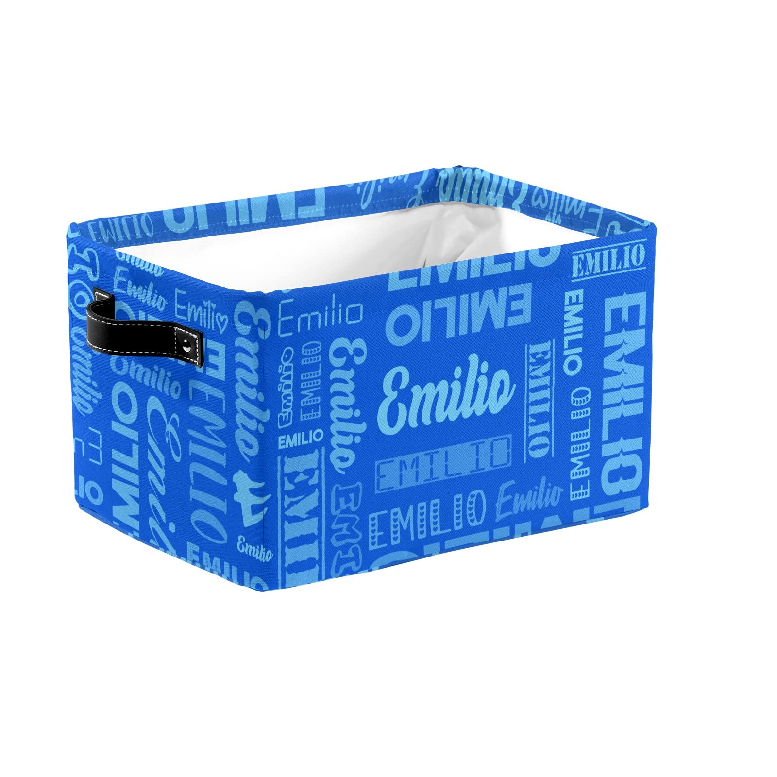 ZAACUSTOM Personalized Toy Box Storage Bins for Boys Girls with Name, Kids Custom Storage Basket Cubes Organizer with Handles, Shelf Closet Storage