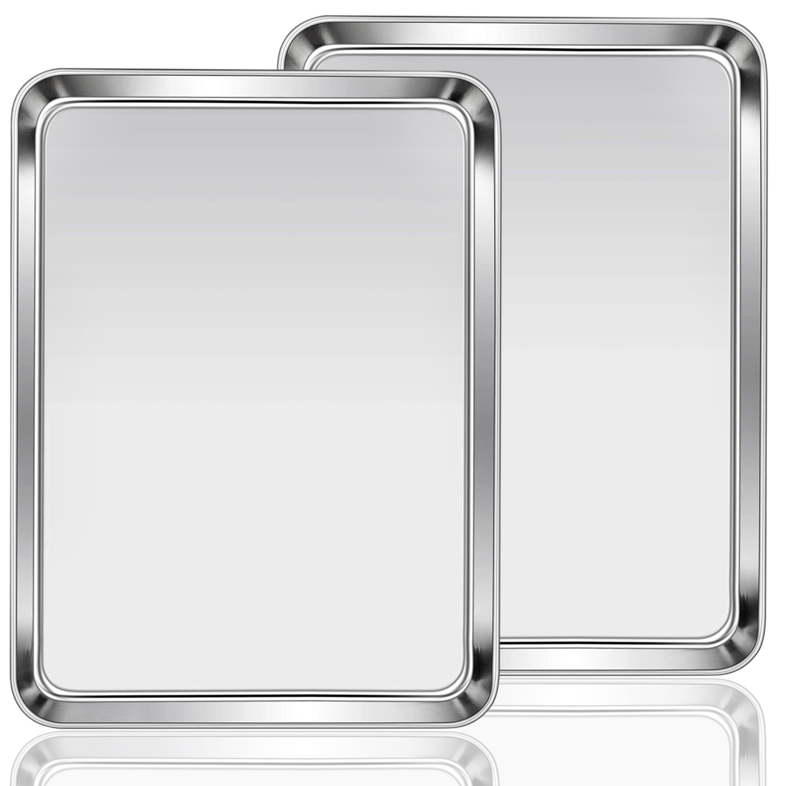 2 Pièces 31 x 24 x 2,5cm Plaque Patisserie, Plateau INOX | Plaques à Pâtisserie en Acier Inoxydable, Plaque Patisserie Four, Rectangulaire Plaques à Pâtisserie, pour Cuisson, Friture