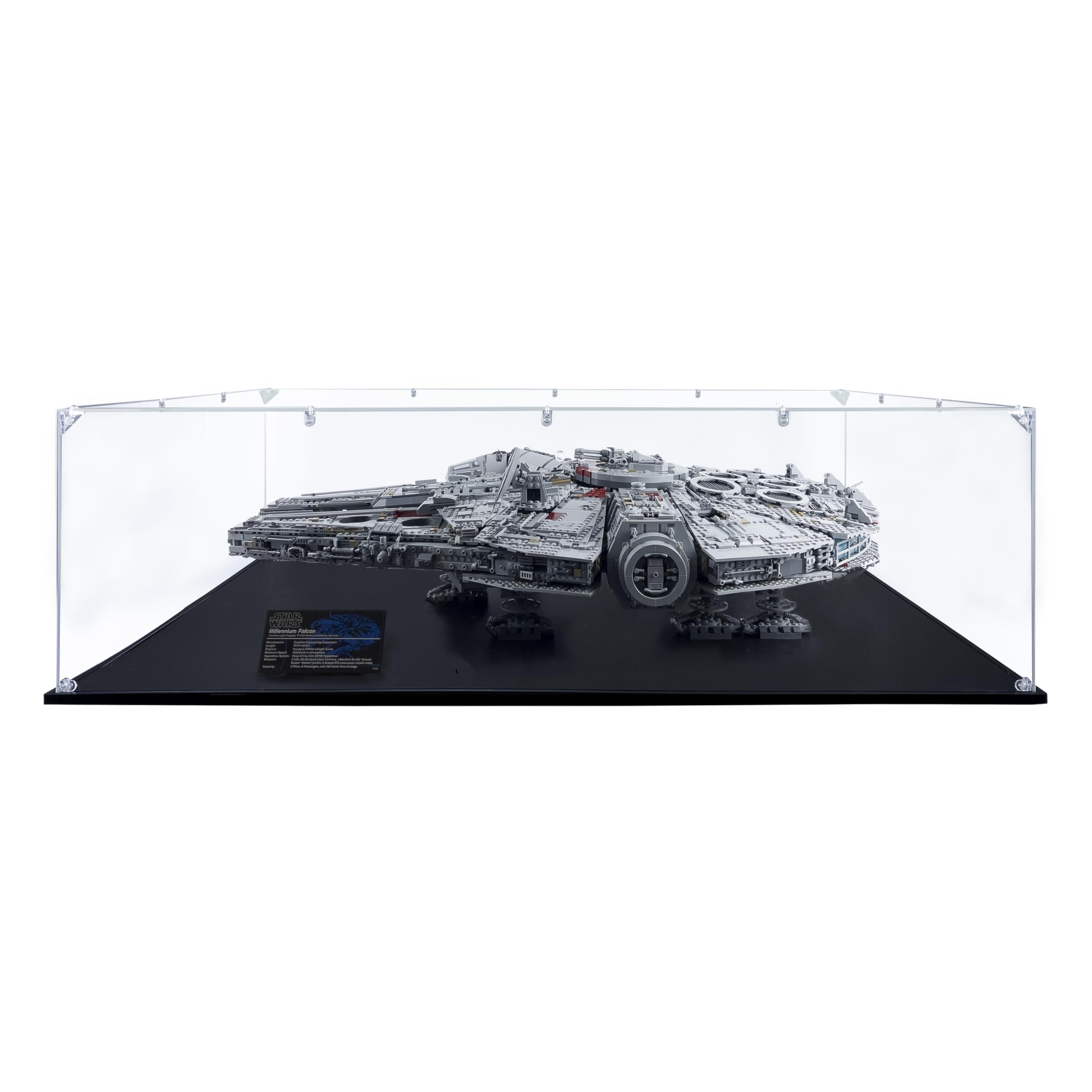 Acrylic Display Case Compatible for Lego Millennium Falcon #75192, Dustproof Display Case (Case Only) (Lego Sets are NOT Included) (Horizontal)