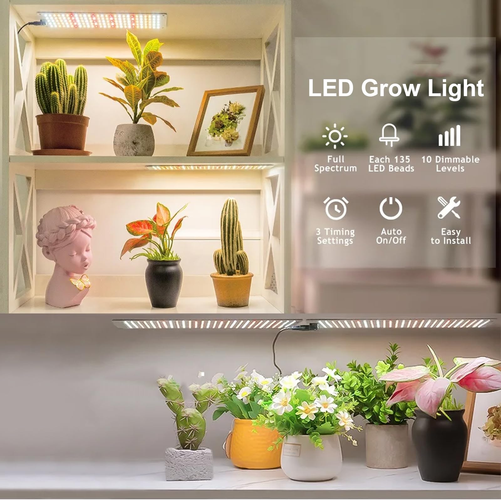 JKOKPMG Plantenlamp, led volspectrum, 2 stuks plantenlampen JKOKPMG Plantenlamp, led volspectrum, 2 stuks plantenlampen