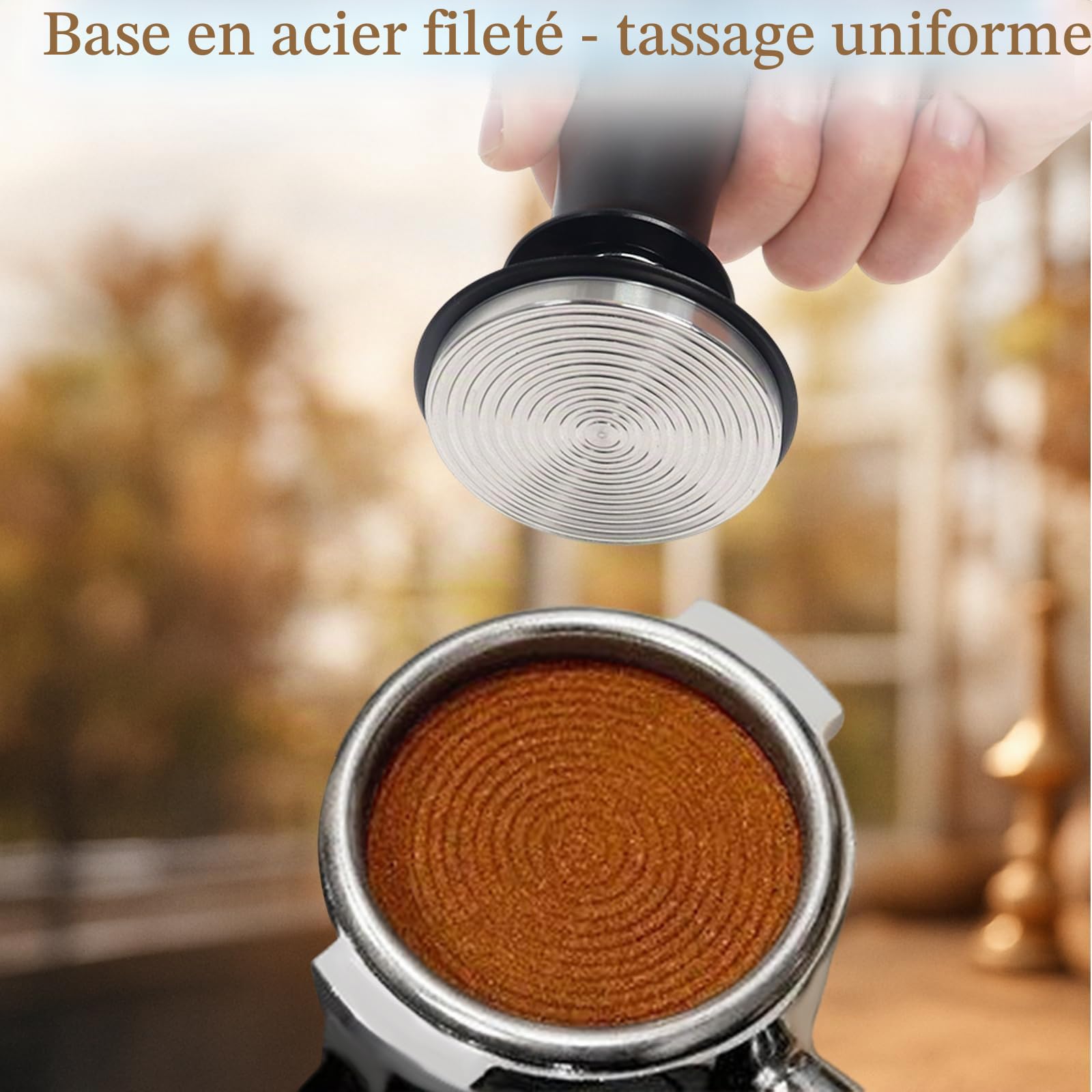 Gekufa Kit Barista Café 54 mm, 7 Pièces pour Porte-Filtres d’Expresso | Avec Tasseur à Café, Station de Tassage, Distributeur, Outil WDT, Entonnoir Doseur, Brosse et Disque Filtrant