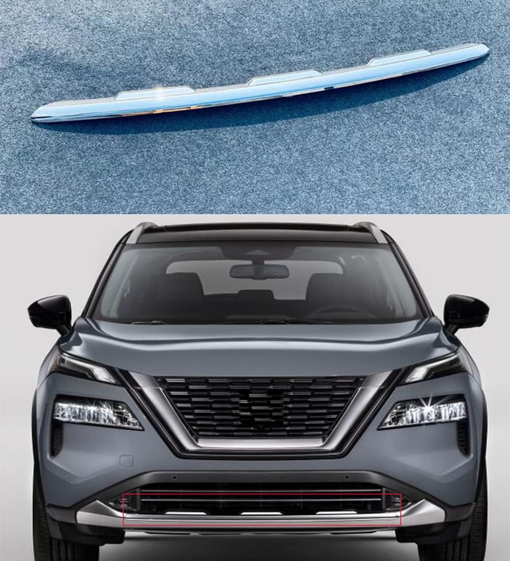 Stainless Steel Car Front Bottom Bumper Protector Cover Car Front Bumper Molding Trim Strip Compatible for Nissan Rogue 2021-2022