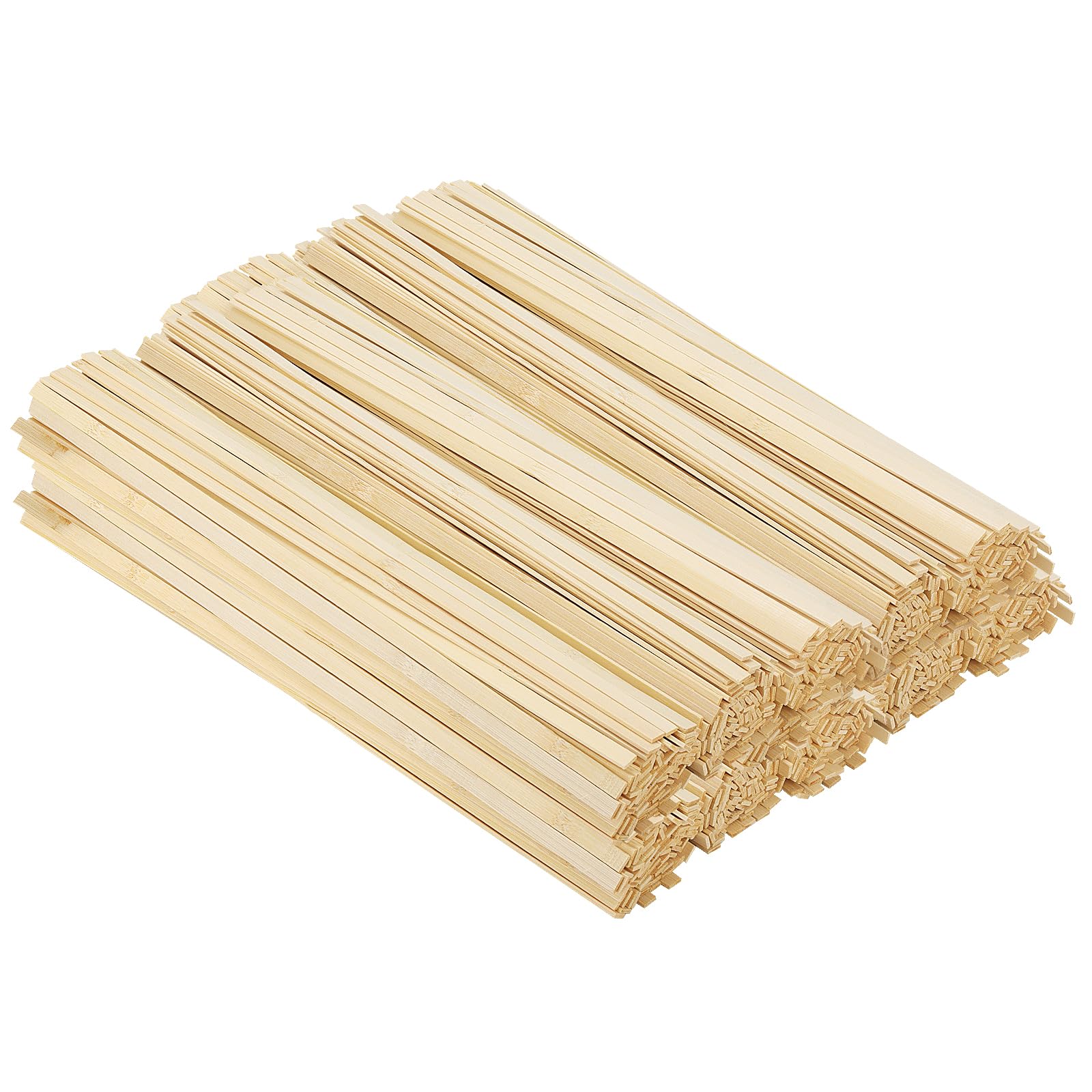 SOUJAP 600 Pieces 15.7 Inch Flat Bamboo Sticks, Natural Wood Craft Sticks, Thick Bamboo Strips for Craft, DIY Projects
