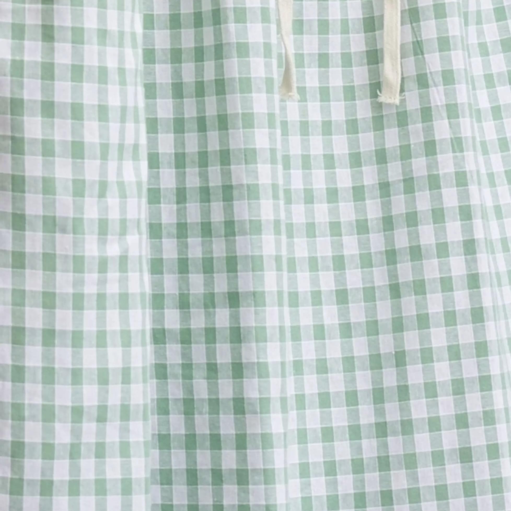Gardinen Kariert Kurz Scheibengardinen mit Häkelspitze Bistrogardine Landhausstil Privatsphäre Fenstergardine Küchengardine Vintage Cáfe Gardine (BxH 150x100cm) Blau 1 stück