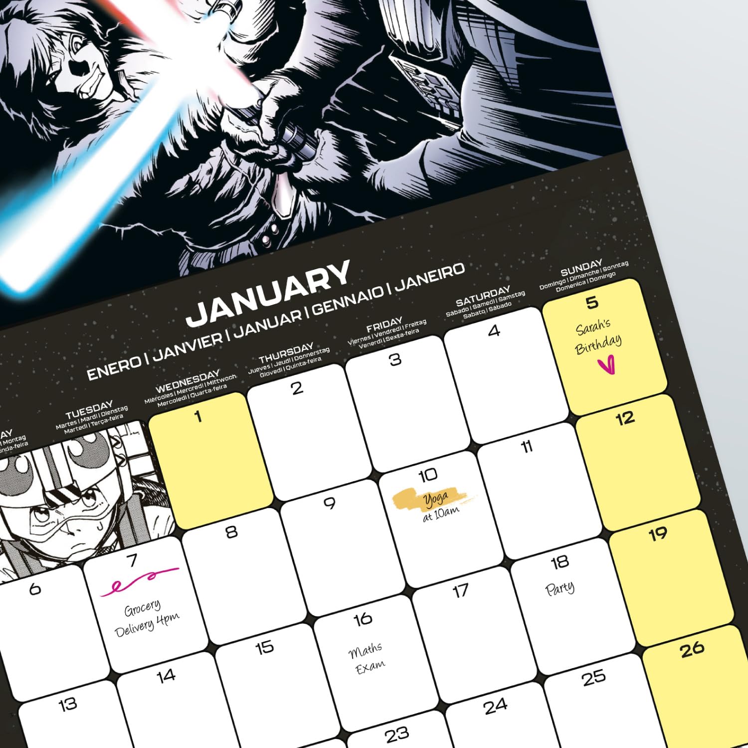 Grupo Erik Star Wars Wall Calendar 2025, Multicolour, 12" x 12" - Image 4