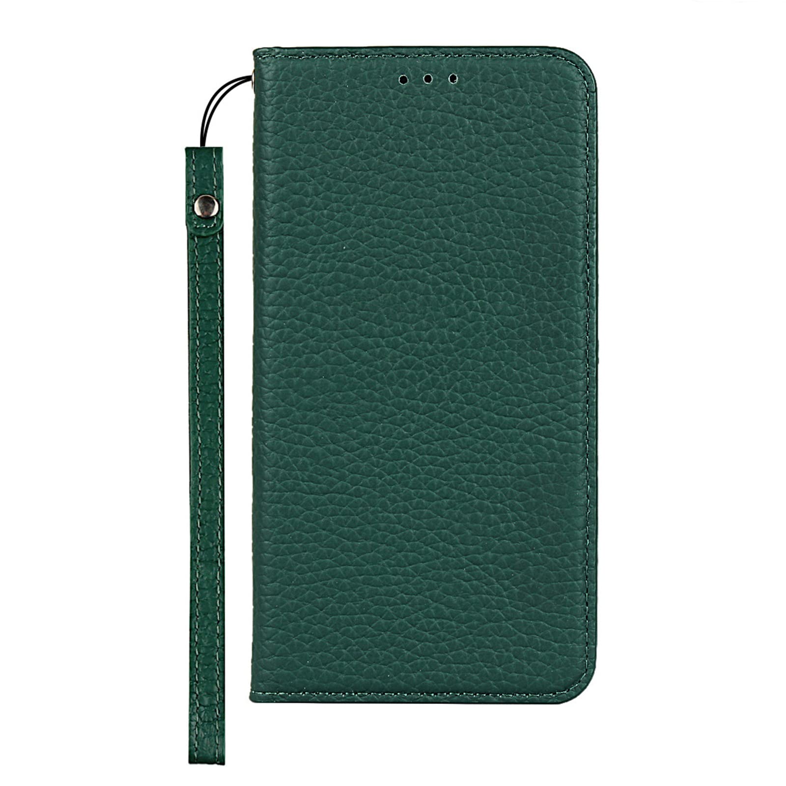 Etui do iPhone SE 3/SE 2/8/7, etui z prawdziwej skóry z paskiem na nadgarstek, przegródka na karty, podpórka, otwierana folio, magnetyczne etui na telefon, kompatybilne z iPhone SE 2022/SE 2020/8/7, zielone