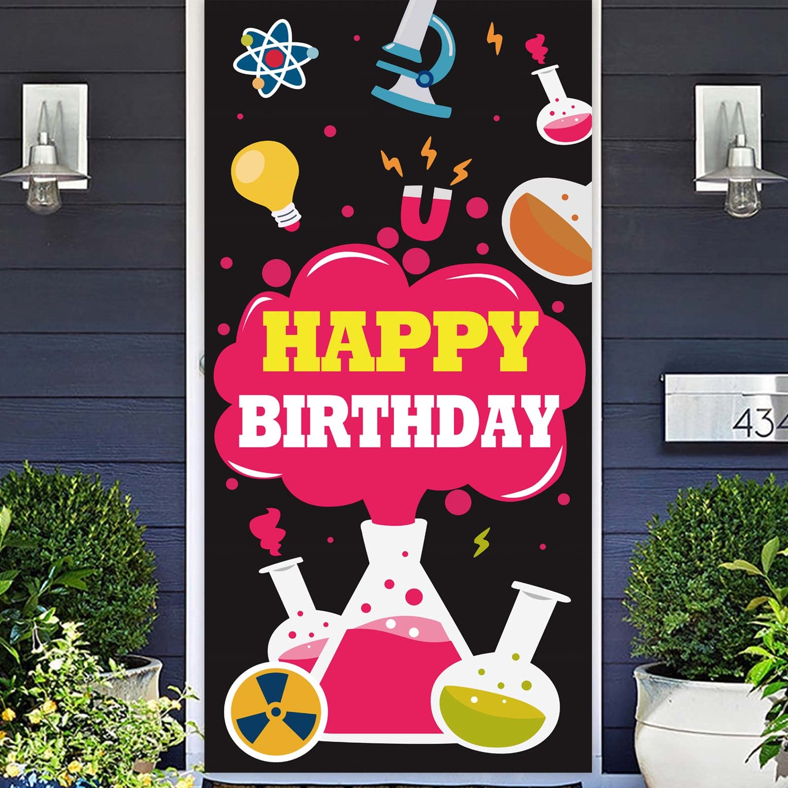 Buy Science Happy Birthday Black Banner Backdrop Background Photo Booth
