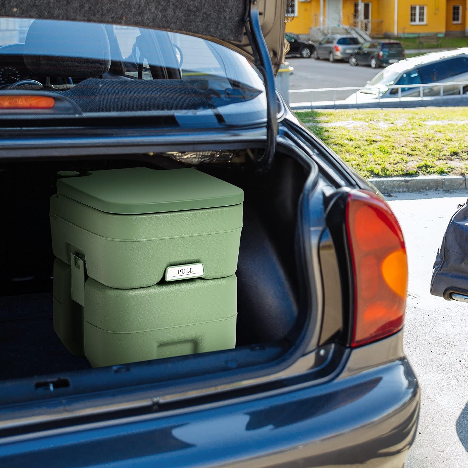 FANTASK WC da campeggio, 20 l + 12 l, con serbatoio per acque reflue rimovibile, portatile, WC da viaggio, colore: verde