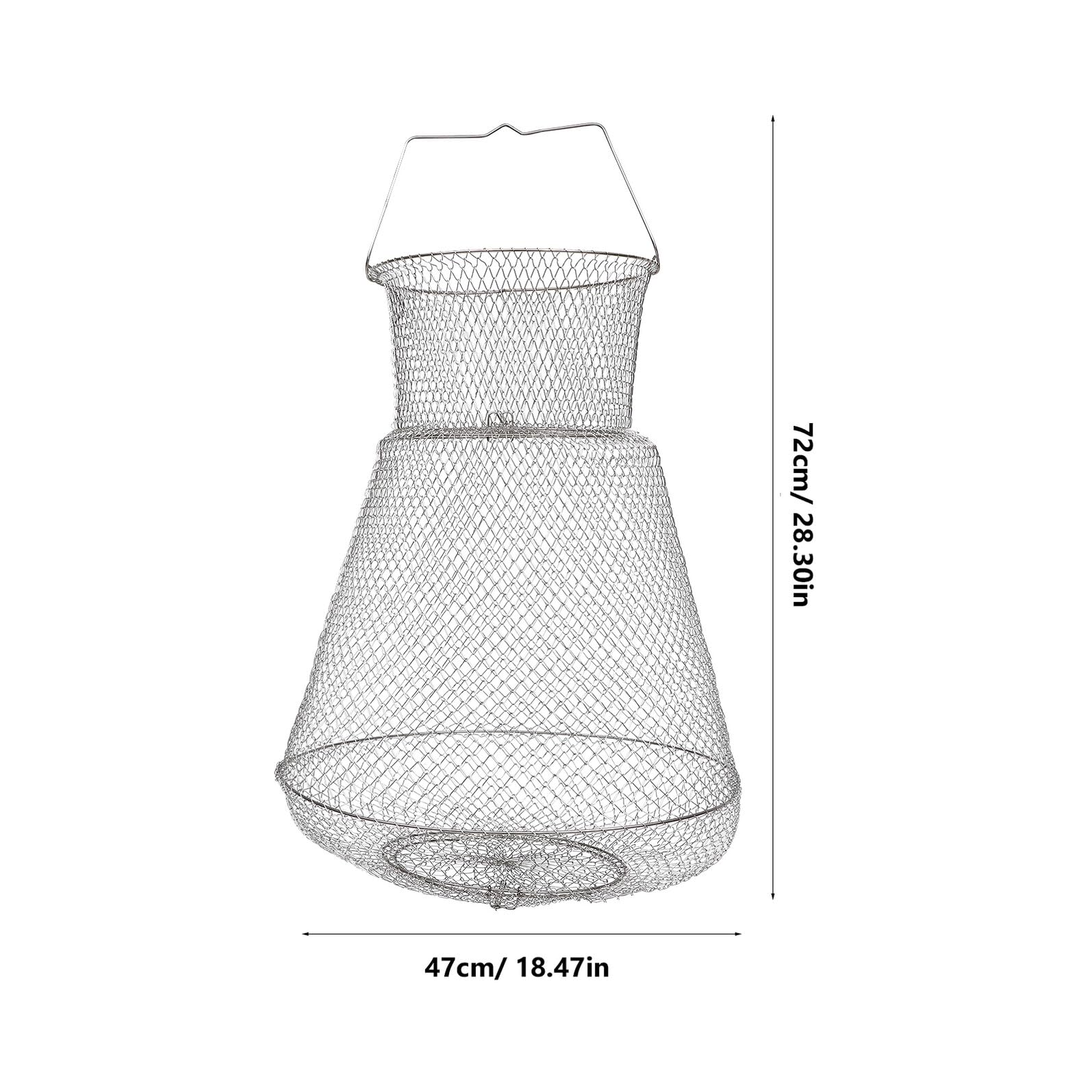 Contenitore per Pesci da Pesca in Acciaio Inox 1 Pz Argento | Pieghevole, per Acqua Salata e Fiume, Portata Robusta, Superficie che Non Graffia, Non Facile da Agganciare