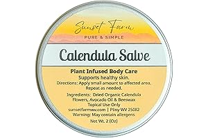 Calendula Salve Herbal Balm Skin Body Care Ointment (Enriched with Propolis Lip Balm) 2 oz