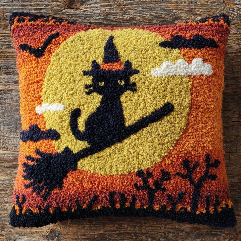 AxiangziK Latch Hook Pillow Craft Kit,Witch