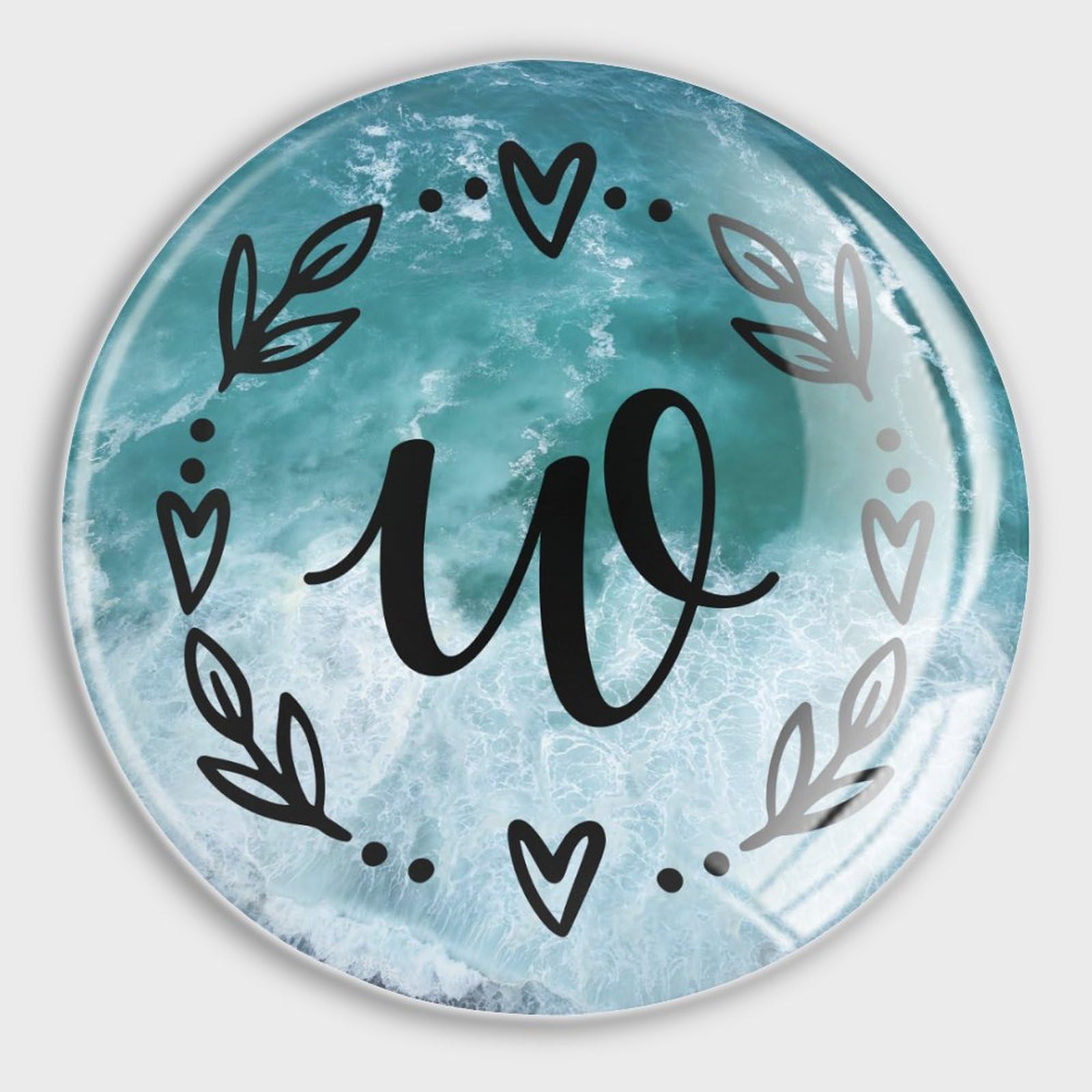 Imanes de nevera potentes con inicial W de cristal decorativo para pizarras blancas y cocina