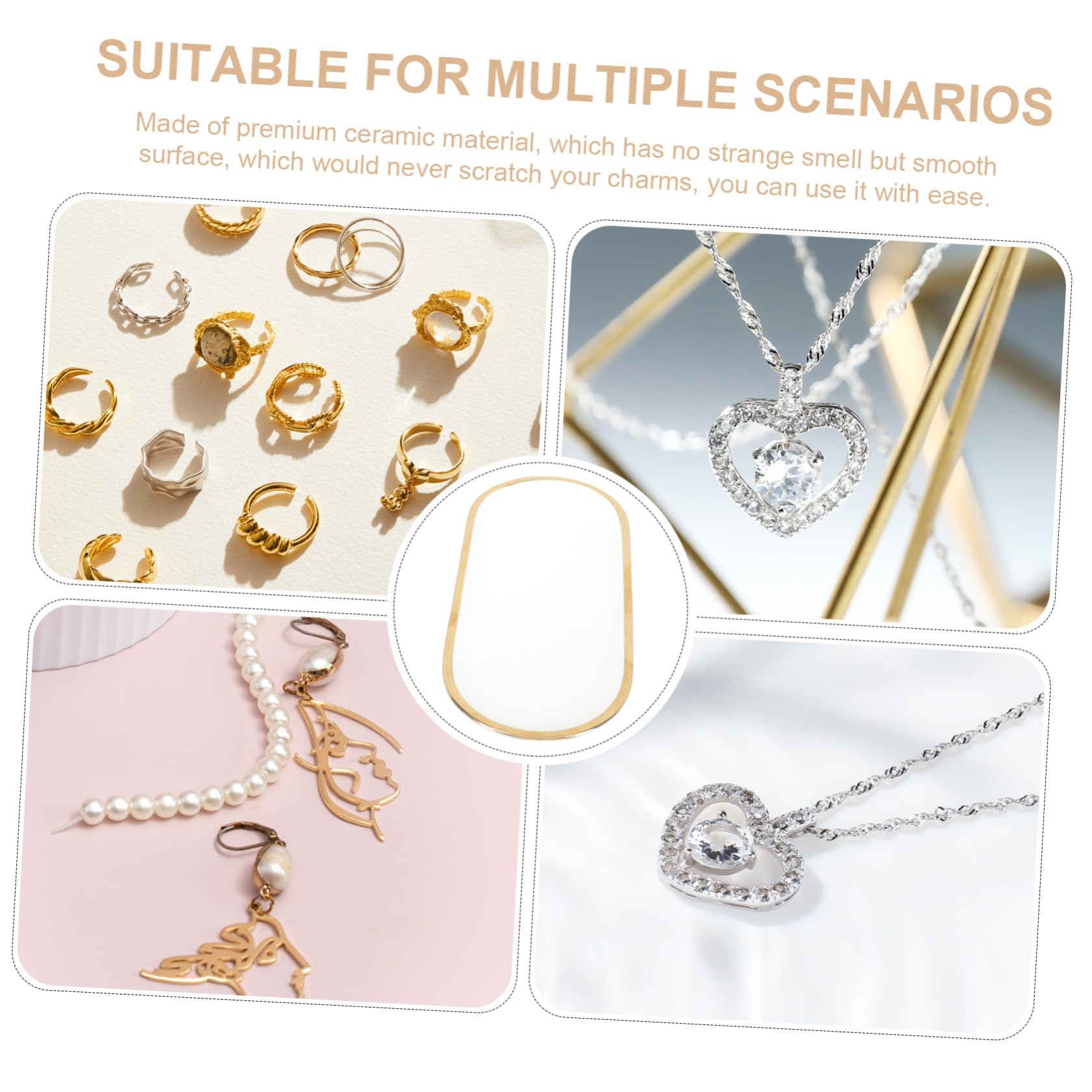 Goldenes Schmucktablett Keramik Schmuckschale Dekorative Ringschale Ohrringschale Schmuckaufbewahrungsteller Keramik Ringhalter Schreibtischdekoration