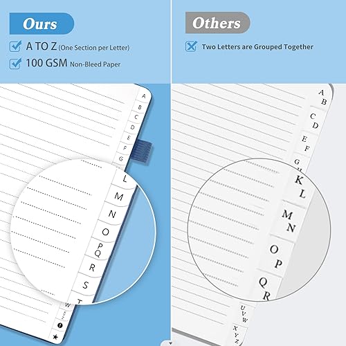 Miniatura 8 de Libreta de direcciones con pestañas alfabéticas, libro de contraseñas de tapa dura, pequeño organizador de direcciones para mantener un registro de