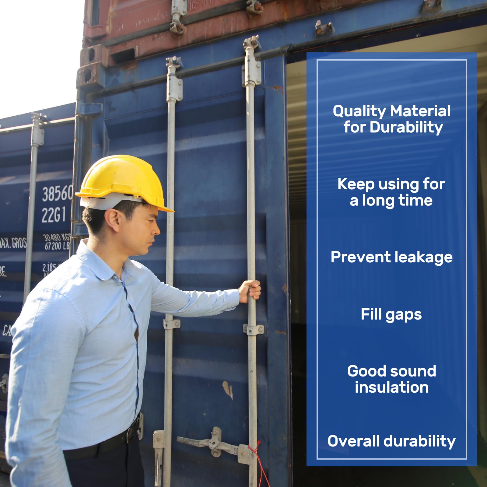 Shipping Container Door Seal Gasket Kit - 4-Sided EPDM Rubber Seal For 8'6" High Cube Containers (Right Hand)