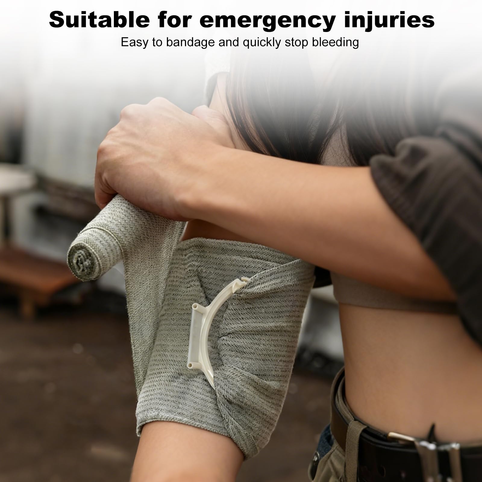 VOSSOT Vendaje israelí para torniquete, 4 unidades, 10,2 cm, vendaje de emergencia, torniquetes, vendaje de compresión para deportes al aire libre, camping, escalada, senderismo
