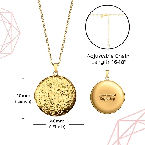 Miniatura 7 de Collar de Medallón de Cadena de 18 Pulgadas de Mighty Dainty para Mujeres y Niñas, Cadena de Joyería, Imagen en el Interior, Cadenas para Mujer,