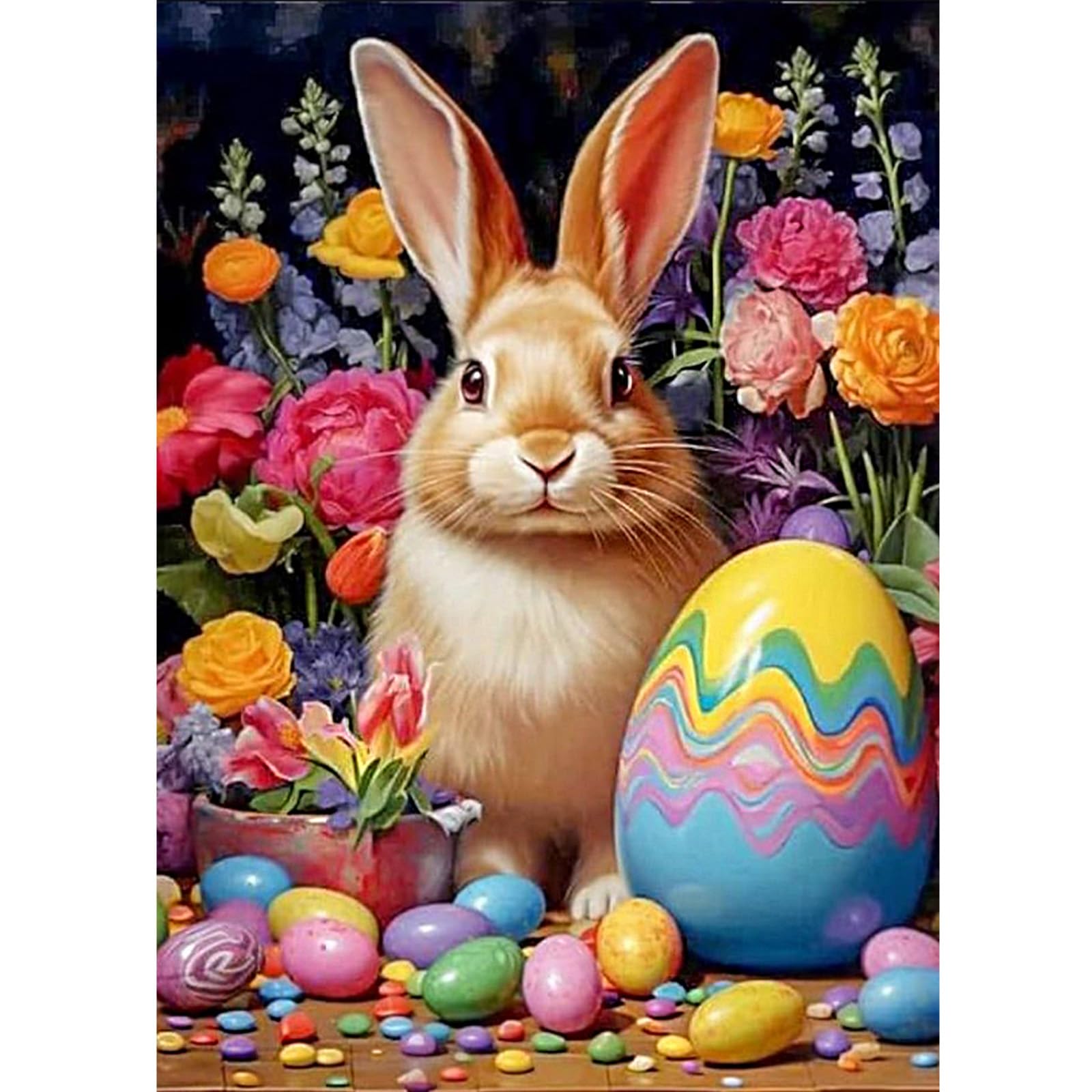 CEOVR Easter Diamond Painting Art Kits Adults,DIY Diamond Art Kits,30x40 cm Bunny and Eggs Gem Painting Craft for Leisure Time
