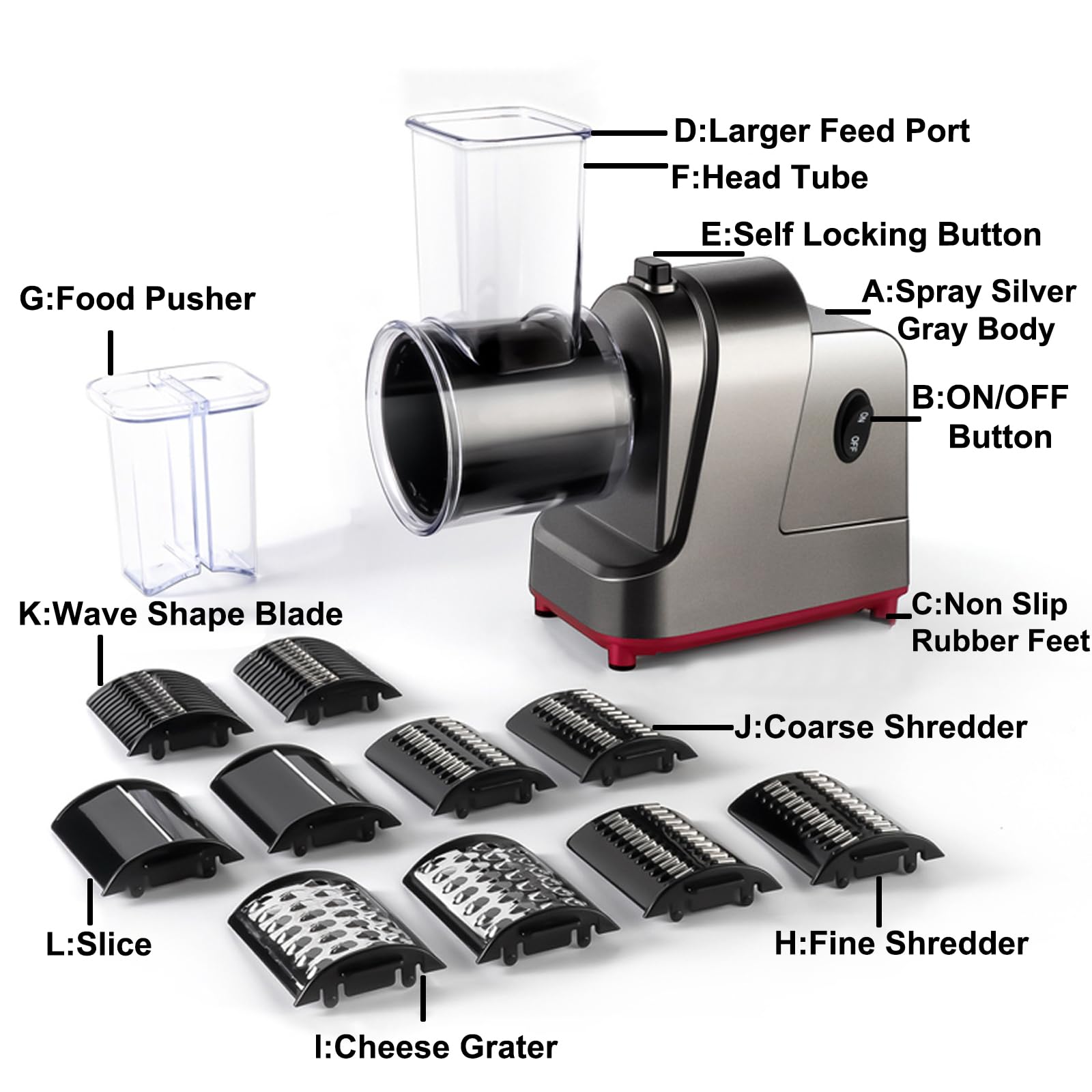 Cortador eléctrico de verduras, cortador de alimentos de acero inoxidable de alta velocidad para repollo, patatas, tomates, limones, máquina de cortar frutas de calidad comercial