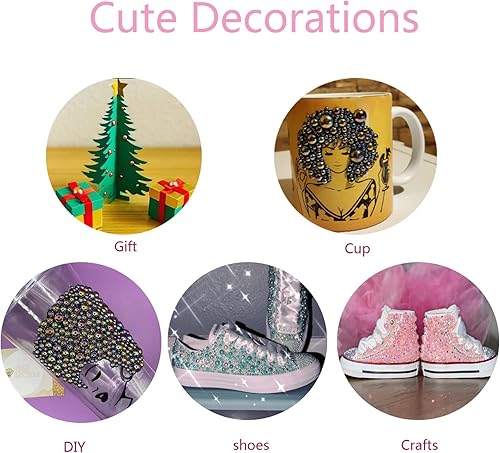 Miniatura 8 de 1100 perlas planas y diamantes de imitación, diamantes de imitación de resina de color AB de tamaño mixto de 0.116 a 0.394 pulgadas, medias perlas