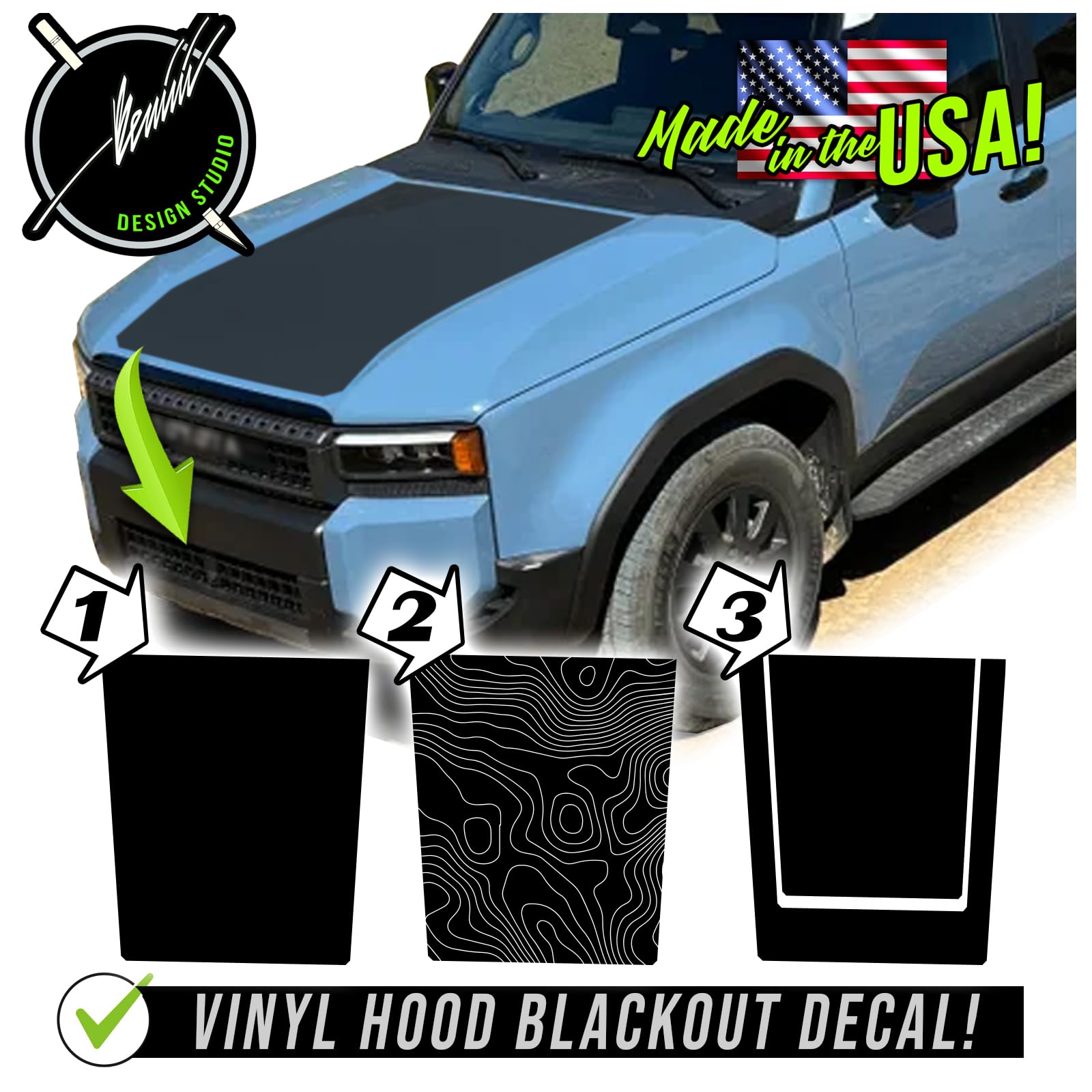 Amazon.com: BENINI DESIGN STUDIO Vinyl Hood Blackout Racing