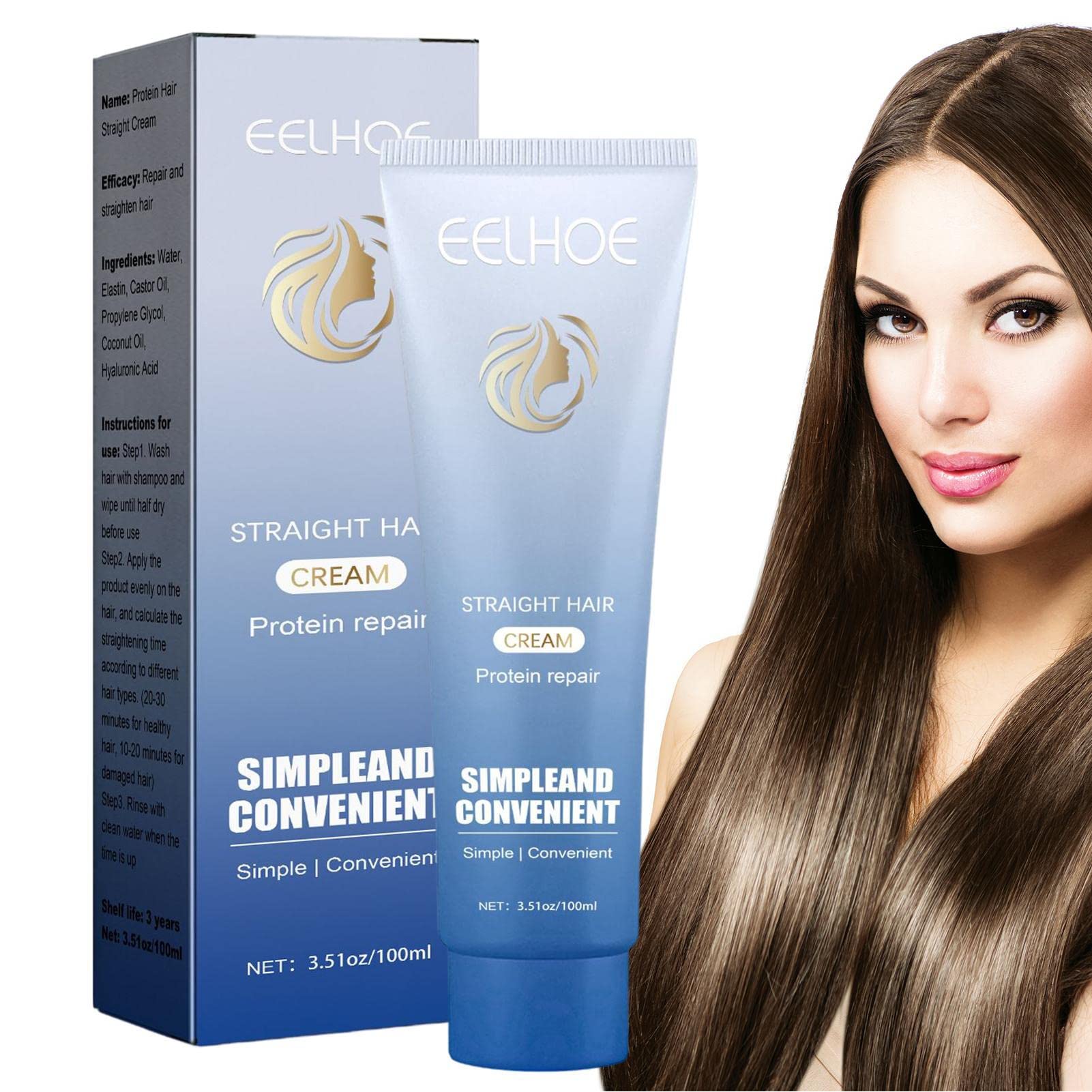 Protein Hair Straightening Cream | Protein Corrective Hair Straightening Cream - 100ml Nourishing Fast Smoothing Hair Straightener Lotion For All Hair