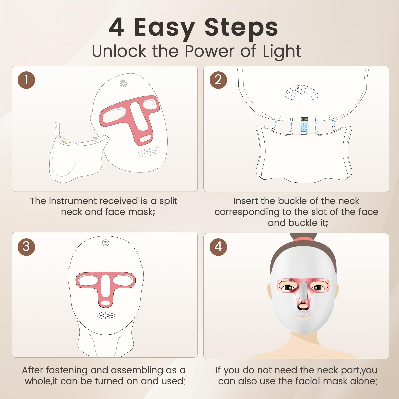 Red Light Therapy for Face LED Infrared Facial Mask