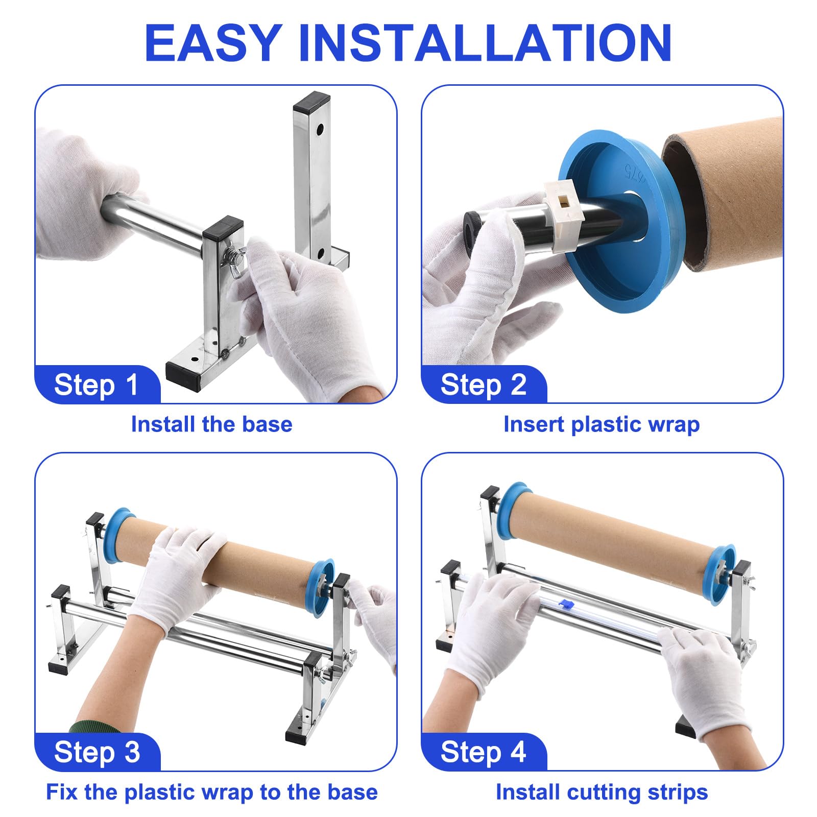 PATIKIL 15inch Stretch Wrap Dispenser, Table Stretch Film Dispenser ...