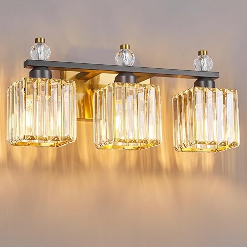 Miniatura 28 de Luces de tocador 4-Luces Modernas de Cristal para Tocador Luz de Baño Dorada Accesorios de Iluminación de Tocador sobre Espejo Lámparas de Tocador