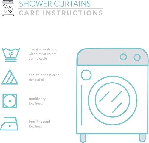 Miniatura 6 de Lush Decor Umbre Fiesta Cortina de ducha, 72 x 72 pulgadas, aguamarina y gris