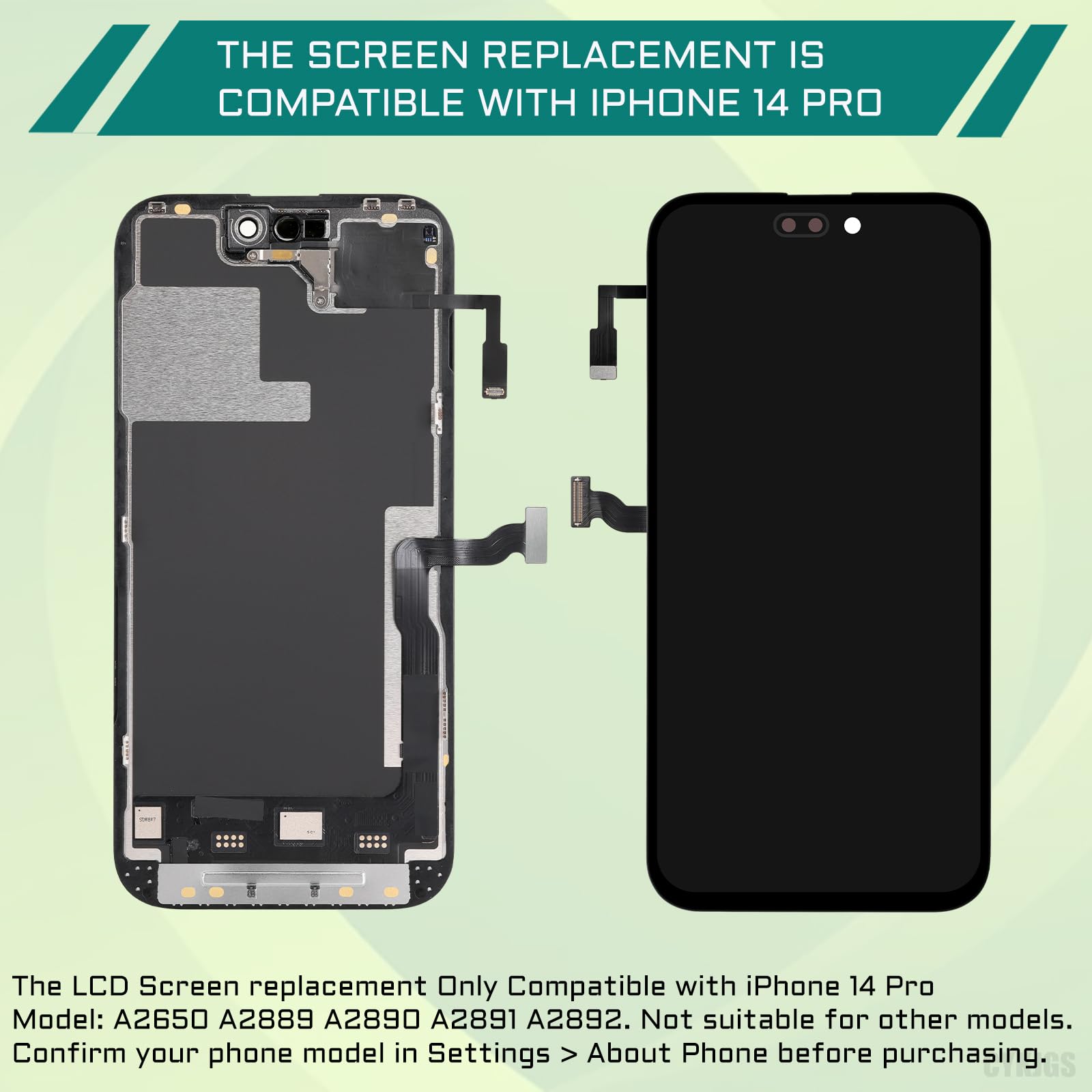 Amazon.com: CYKJGS for iPhone 14 Pro Screen Replacement with