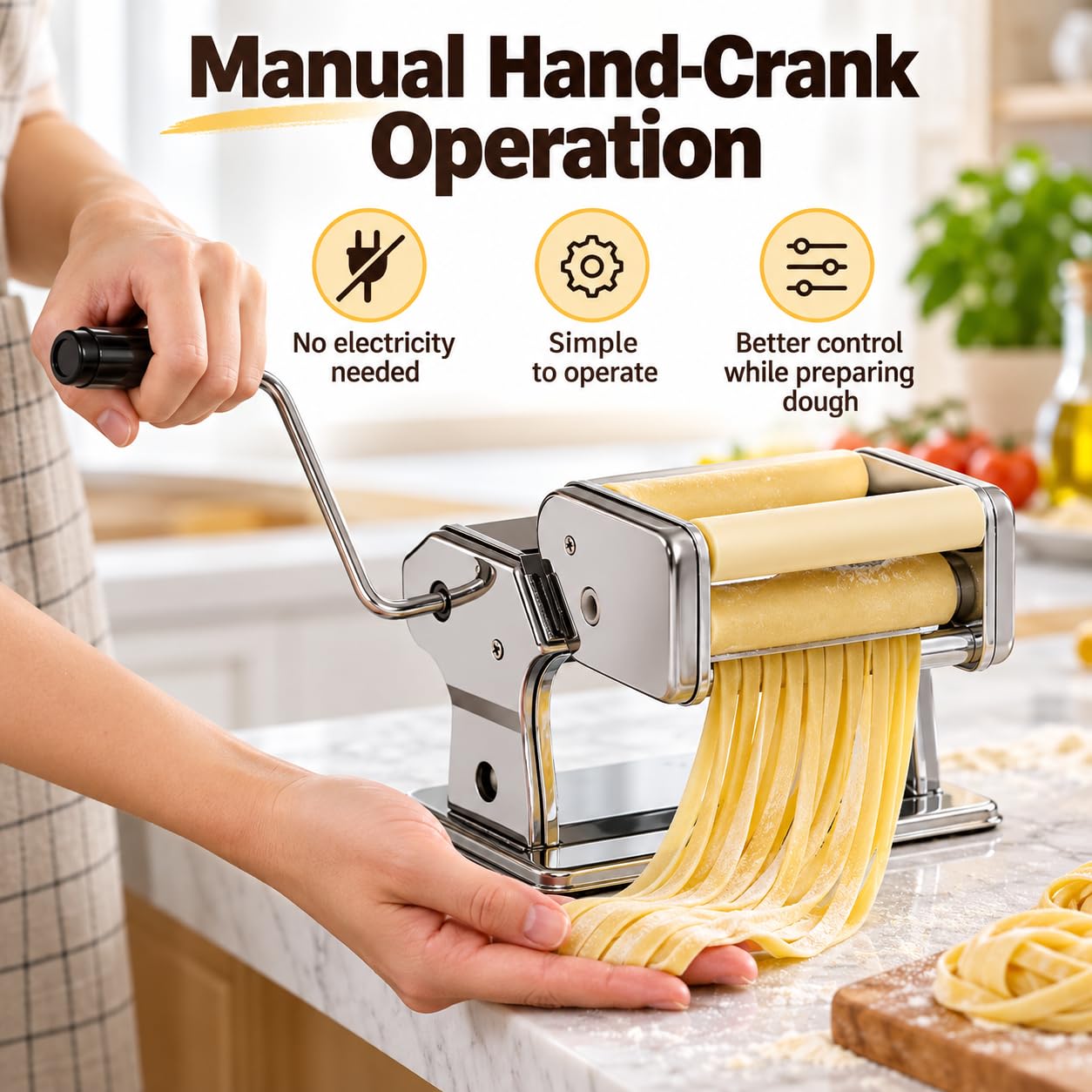 Machine à pâtes, machine à nouilles manuelle avec rouleau
