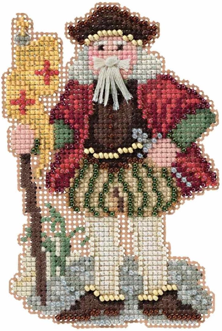 Genoa Santa Beaded Counted Cross Stitch Christmas Ornament Kit Mill Hill 2016 Renaissance Santas MH201633