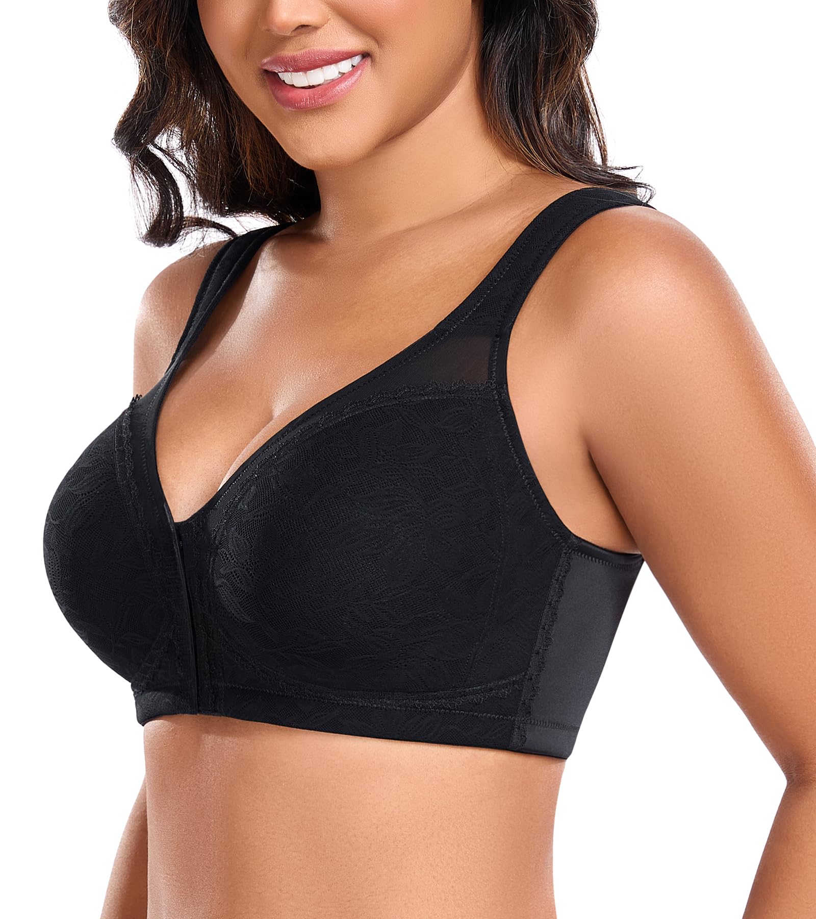 DotVol Soutien-Gorge Femme Minimizer Grandes Tailles Soutien-Gorge avec Fermeture Avant sans Armature Non Rembourré Confort sous-vêtements