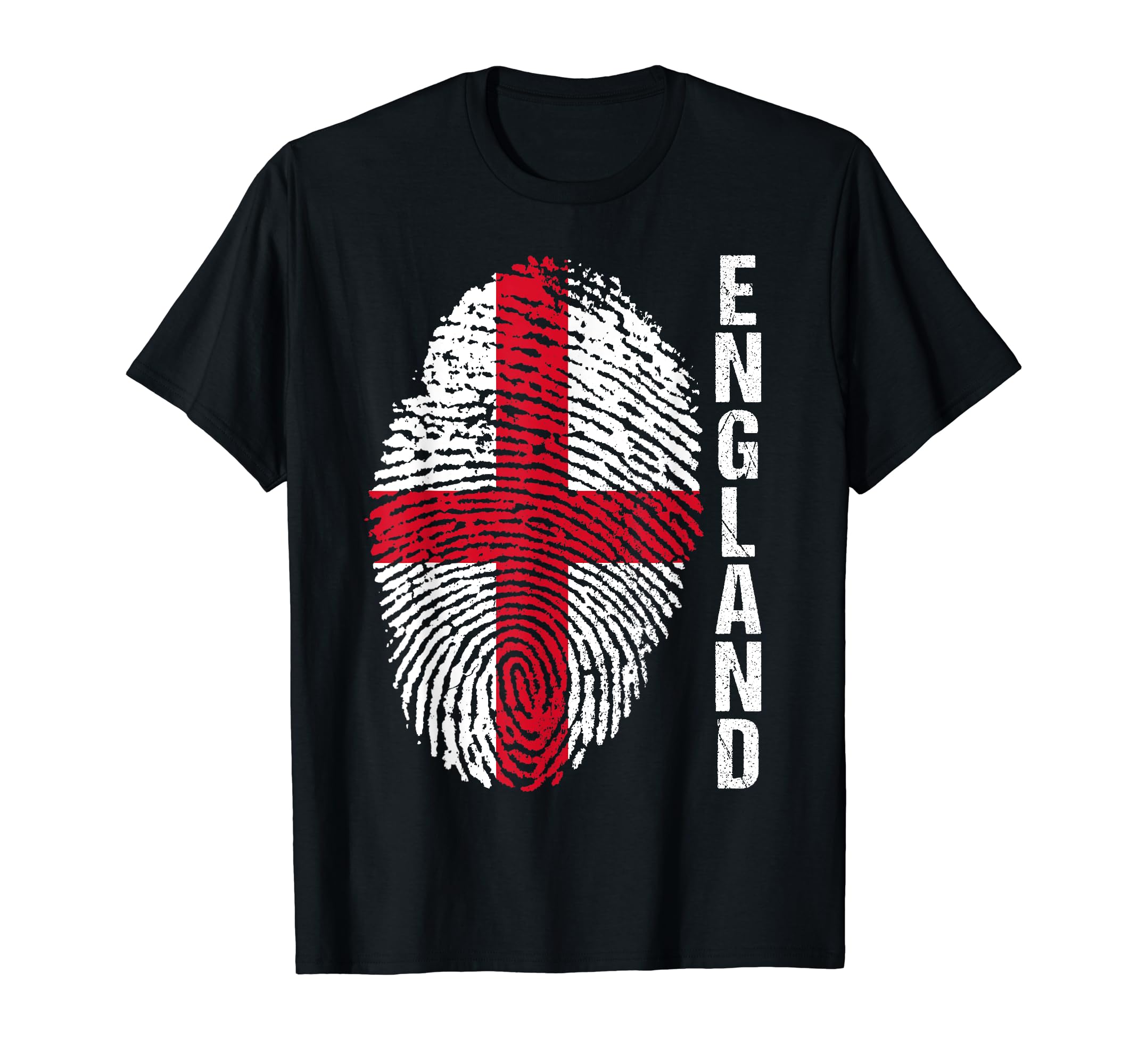 England Flag St-George Cross Football Home Heart Roots T-Shirt, Black