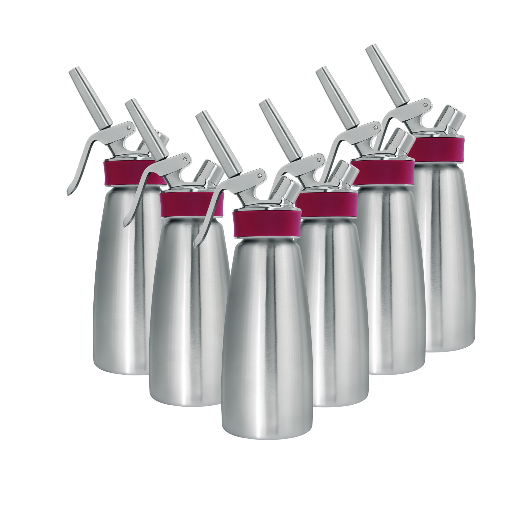 iSi Gourmet Whip (1 Pint) - Stainless Steel Cream Siphon for Warm & Cold Culinary Creations, Versatile Cream Dispenser, Includes Decorative Tips - Professional Kitchen Tool, Dishwasher Safe (6-Pack)