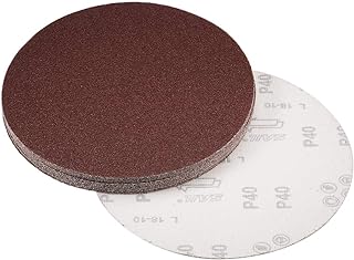 uxcell 8" Hook and Loop Sanding Discs 40 Grit Aluminum Oxide Sandpaper for Random Orbit Sander Wood Metal Dry Polishing 15pcs