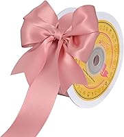 Vista 252 de Cinta de satén plateada de doble cara de 1-1/2 pulgadas x 50 yardas, cinta plateada de poliéster para envolver regalos, muy adecuada para bodas