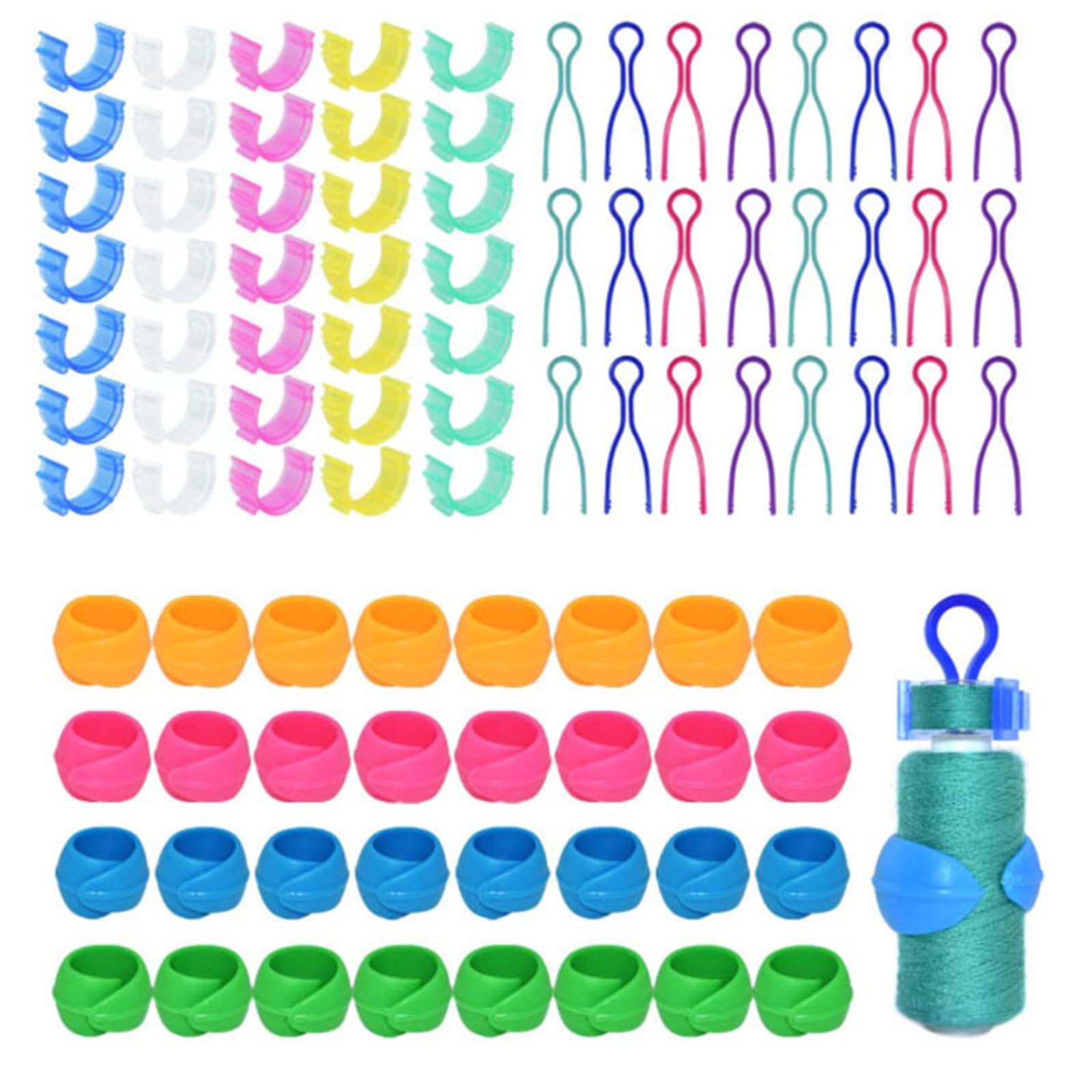 Xjdzineq Thread Spool Holder Clip Anti Slip Thread Spools Clamps Bobbin Organiser for Hand Quilting Sewing Project Sewing Clip Set