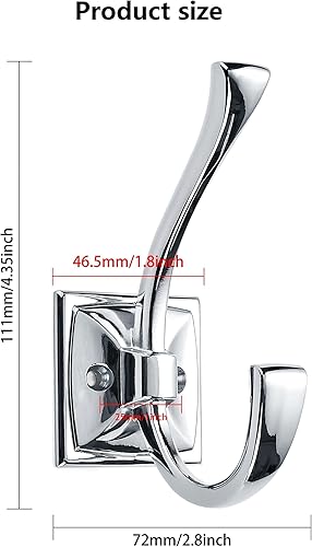 Miniatura 6 de CABDM Paquete de 2 ganchos decorativos resistentes para colgar batas, ganchos de bronce aceitado doble para colgar abrigos, montados en la pared con