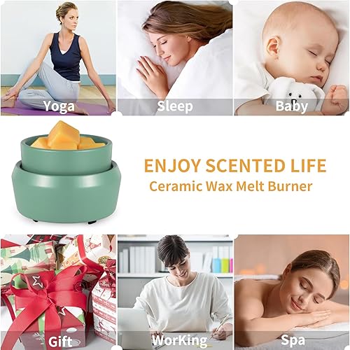 Miniatura 3 de copinpin Calentador de cera para derretimiento, calentador de cera de cerámica para velas perfumadas, quemador de aceite 3 en 1, calentador de cera