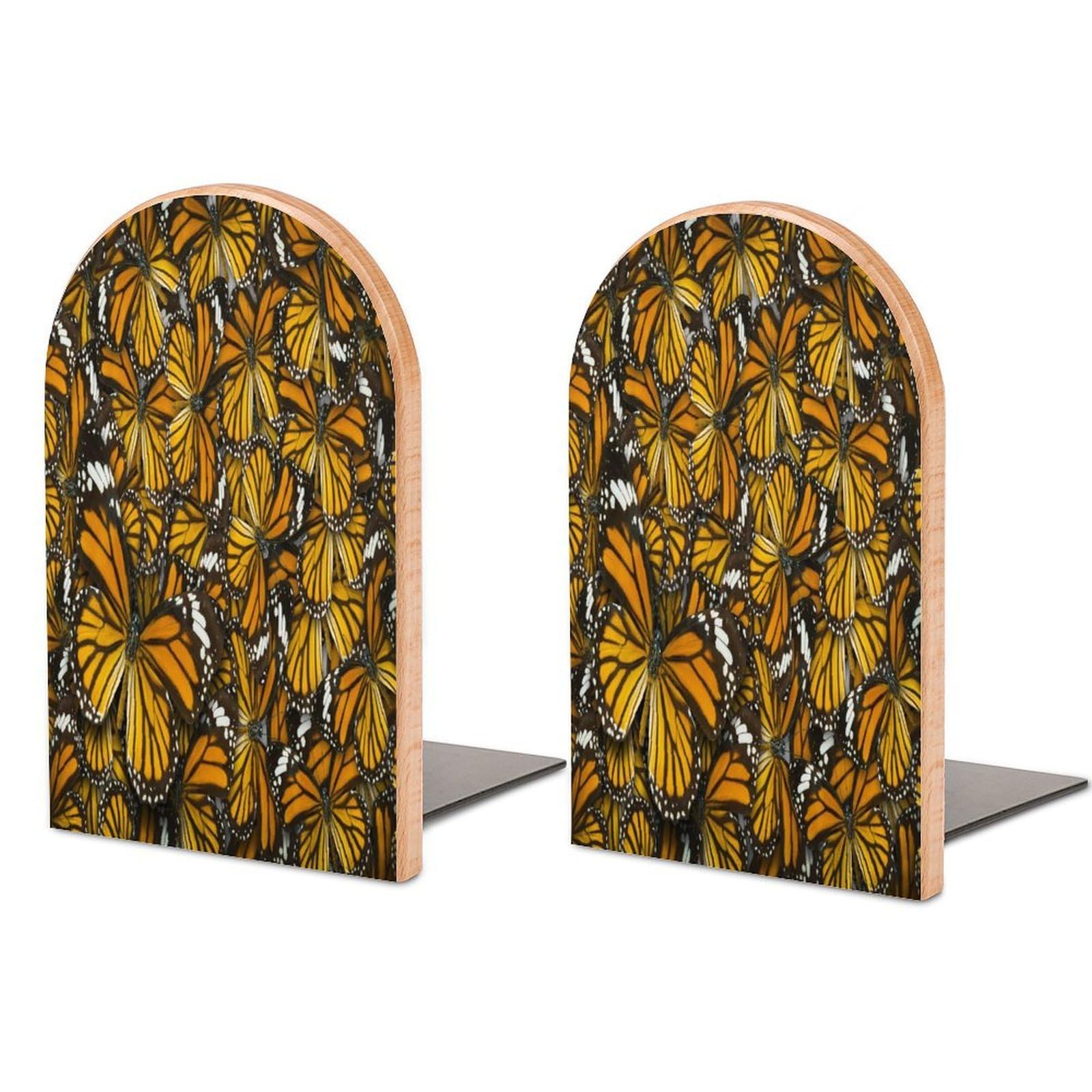 Sujetalibros para estantes Orange Monarch Butterflies, el regalo decorativo perfecto