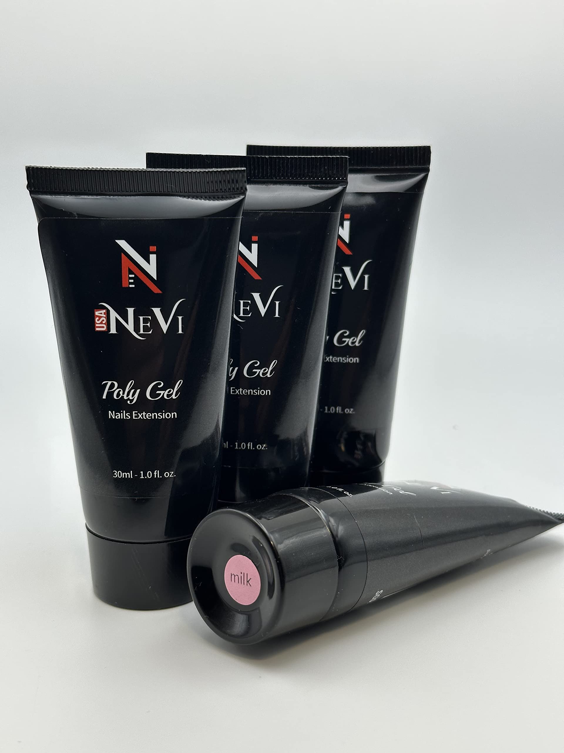 NEVI USA Poly Extension Gel 30ml Milk White Jelly Builder Gel for Trendy Nail Art Designs, Salon-Quality Nail Extensions, and Effortless DIY Manicures at Home
