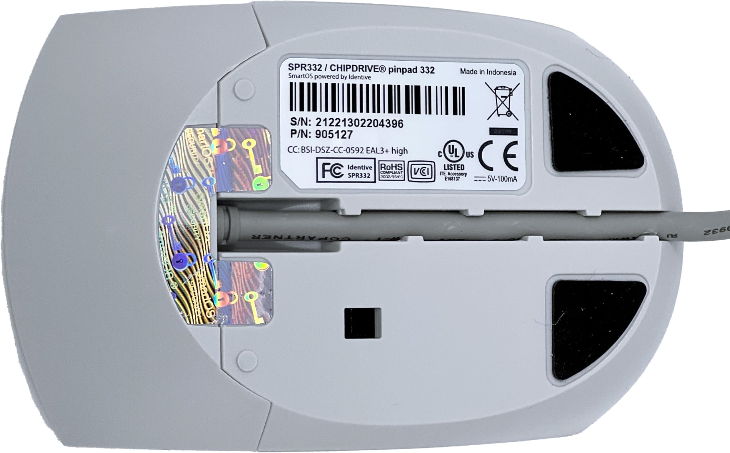 SCM SPR332 v2 USB Secure Pin Pad Kartenleser - ideal für EPA, beA | digitale Signatur oder Online-Abrechnung KV / 905127