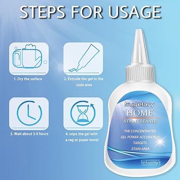 Sugelary Mold Stain Cleaning Gel, 8 fl oz All Purpose Home Stain Cleaner for Washing Machine Gasket, Grout, Caulk, Shower, Sink, and Bathroom Surfaces