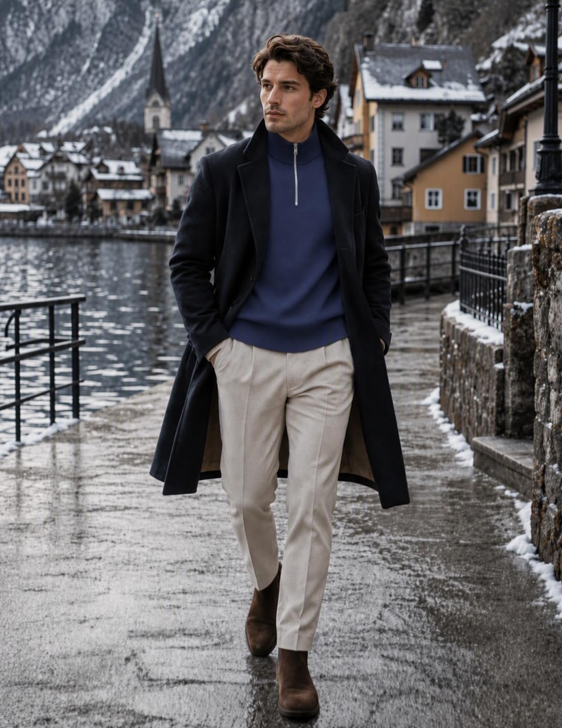 COOFANDY Pullover da uomo con zip a un quarto di lunghezza, vestibilità aderente, leggero, maglioni, polo casual