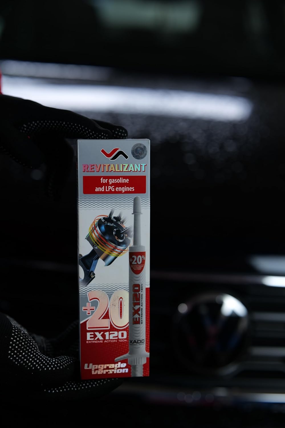 XADO EX120 Motor Oil Additive - Engine Restore - Ceramic-Metal Coating and Revitalizant - Oil Treatment for High Mileage Engines - Restores Worn Metal Parts - for Gas and LPG Vehicles (Syringe 8 ml)