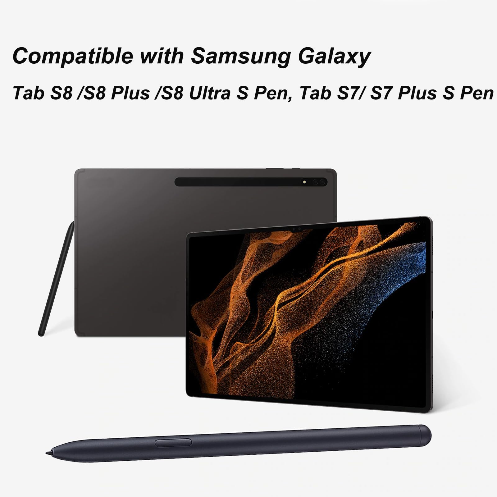 Galaxy Tab S8 Stylus Pen de Repuesto (con Bluetooth) para Samsung Galaxy Tab S8/S8 Plus/S8 Ultra (EJ-PT870BJEGUJ) S Pen Stylus S Pen, Negro