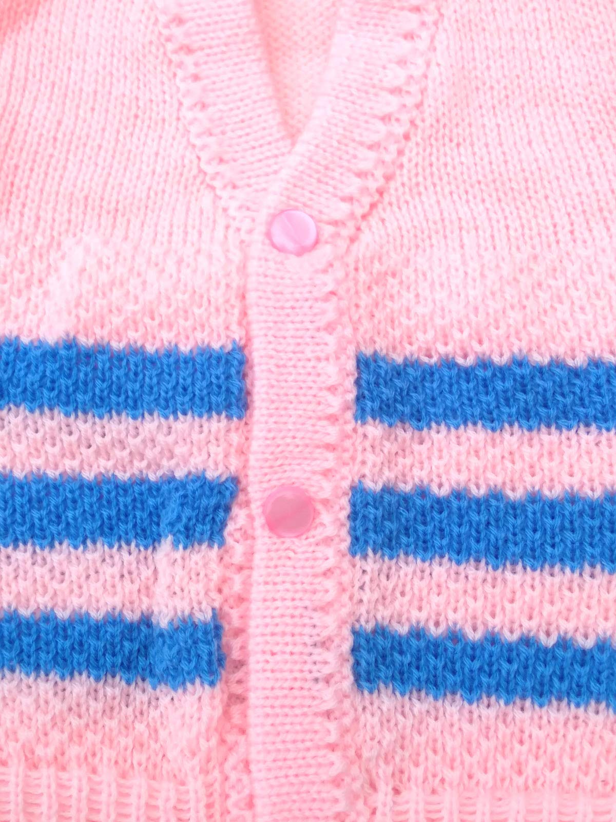 KIDSKA Baby Woolen Knitted Sleeveless Vest/Newborn Baby Woolen Sweater/Winter Wear for Baby (Multicolor, 0 to 3 Months) - Pack of 1 - Image 4 thumbnail